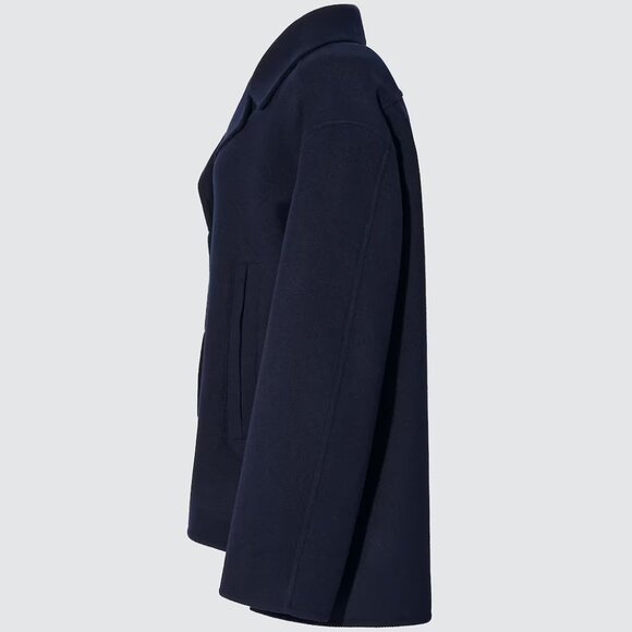 Jil Sander +J Uniqlo Women Oversized Double Face Shirt Jacket Navy Size L NWT - Picture 7 of 16